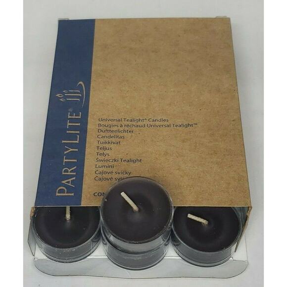 Vintage Partylite Tealights 12 Candles NOS "Ebony Oud" p1e/v04855 - Picture 1 of 2